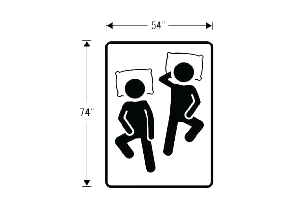 Full mattress size dimensions with two people