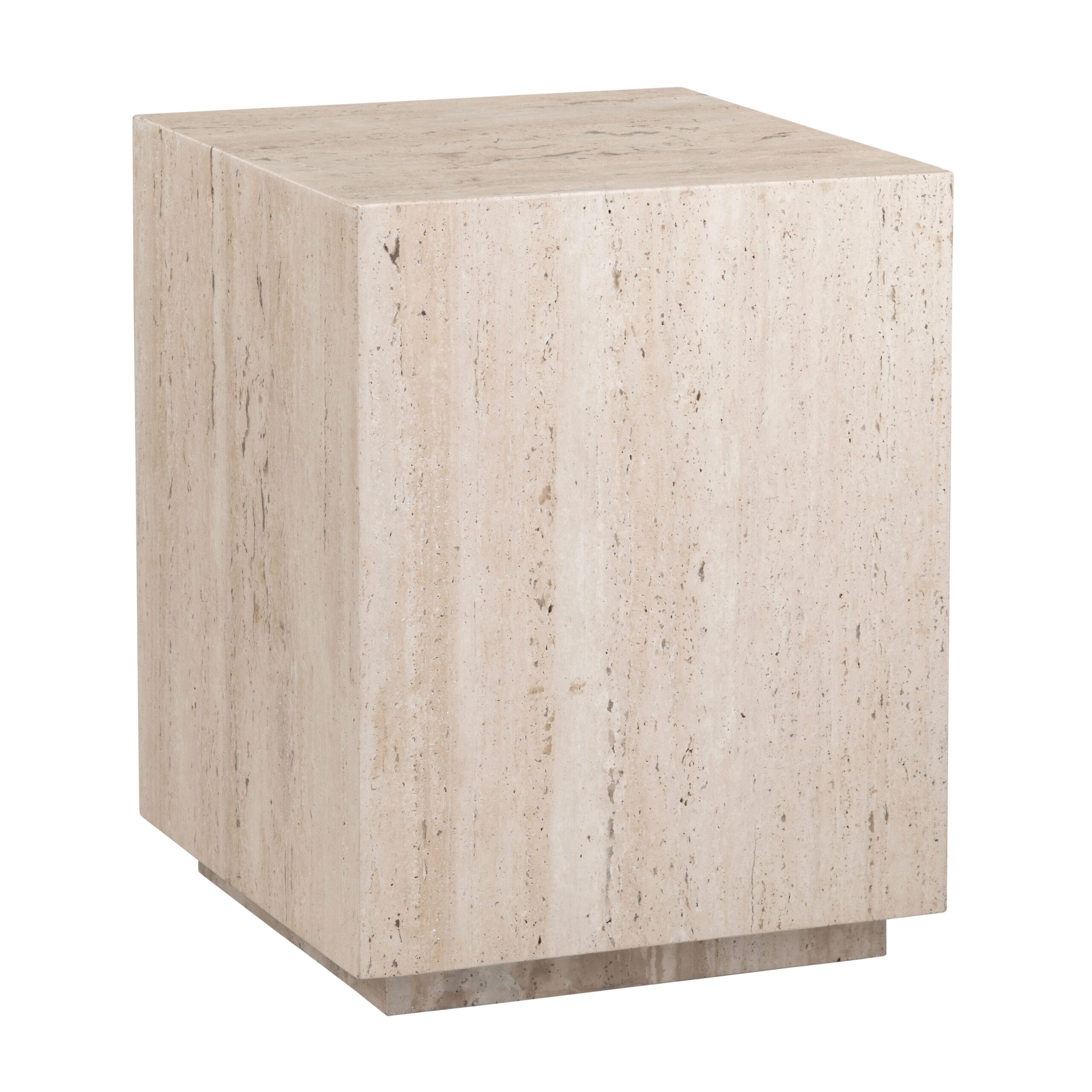 85966da0a69bfe9f401d6c926b9765f6 Palermo Travertine End Table - Image 1